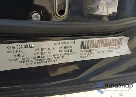 2015 Dodge Dart Sxt z USA, uszkodzony, nr VIN 1C3CDFBB4FD352314